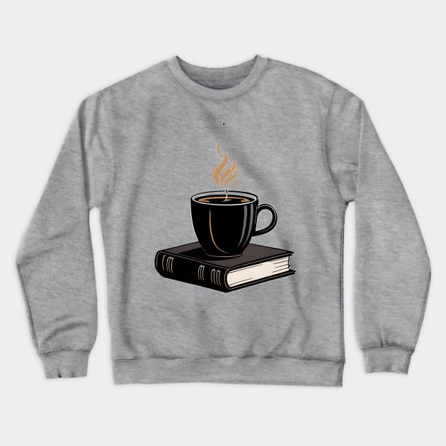 book and cup of coffee Crewneck Sweatshirt by CAFFEIN